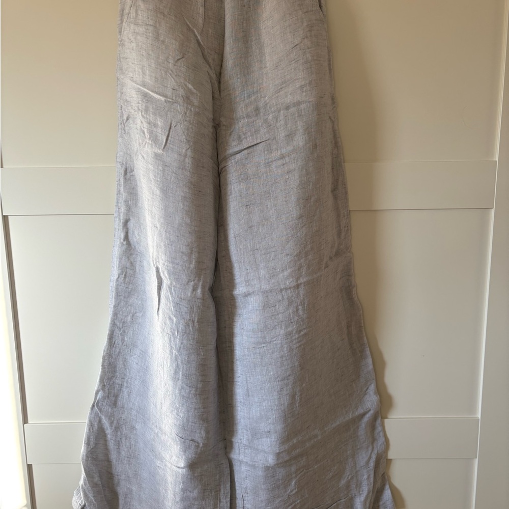 NIC+ZOE Light Gray Linen Pants